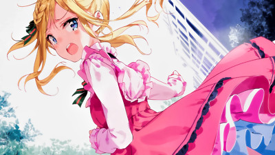 Anime eromangasensei girls elf yamada dress blonde blue Playmat Game Mat Desk