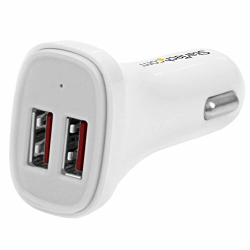 Startech.Com Caricatore per Auto USB a Due Porte, 24 W/4,8 A, Bianco, Ricarica 2 - Foto 1 di 1