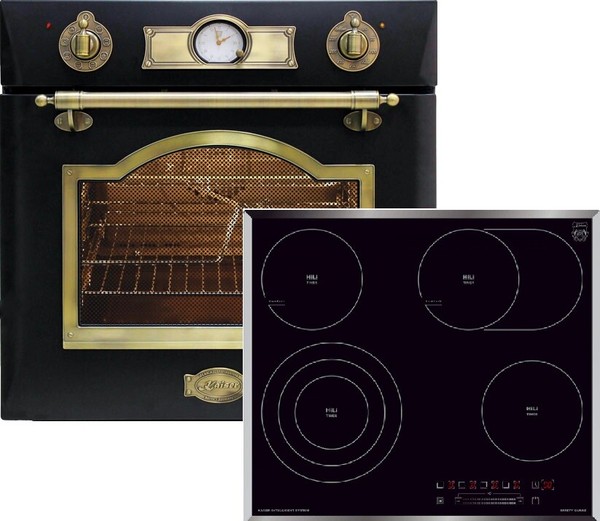Kaiser Herdset Retro 6355 Em Einbau Backofen Kaiser Kct 6715F Kochfeld 60Cm Herd-image