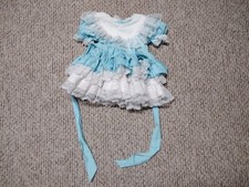 Vintage Dolls  Darlings Blue Ruffles Frilly Pageant Rare Blue Lace Dress 1T USA