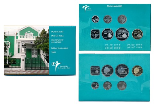 Aruba (Niederlande) 2009 Königin Beatrix offiziell postfrisch Münze Jahresset BU