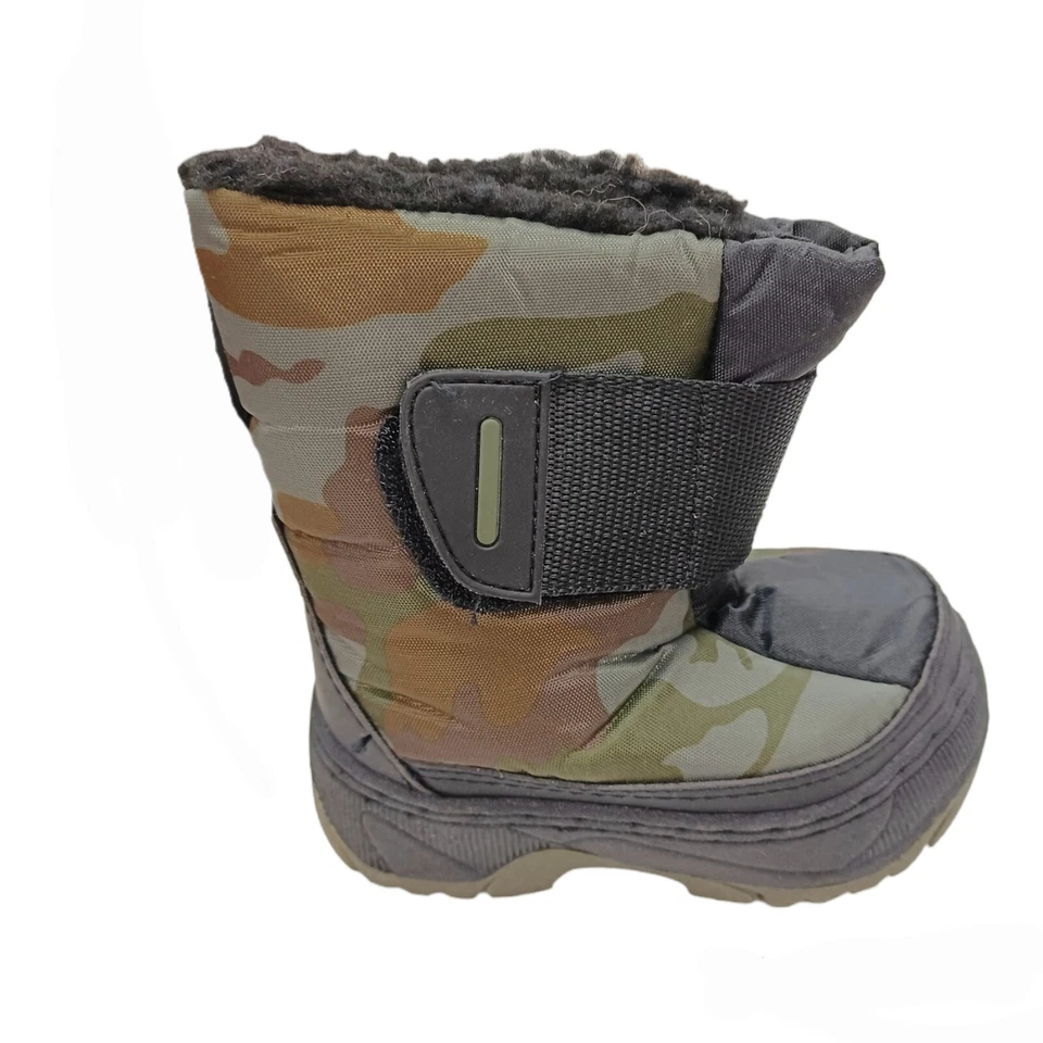 Botas de invierno camufladas verdes para niños/niñas-5 forradas de piel sintética Foto 2 de 4