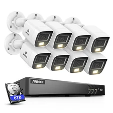ANNKE 5IN1 8CH 4K DVR 8MP Security Camera System AI Detection IP67 Color Night
