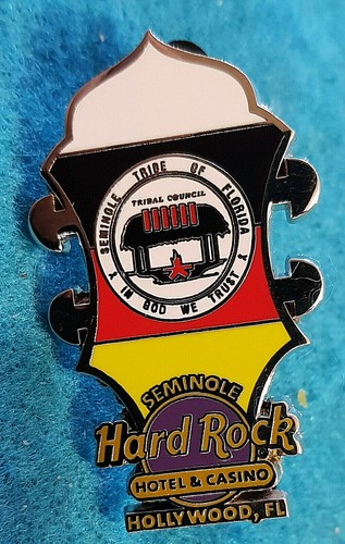 HOLLYWOOD FL HOTEL CORE HEADSTOCK SERIES SEMINOLE TRIBE FLAG Hard Rock Cafe PIN