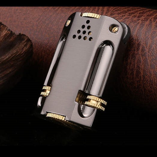 Double flint lighter, with fascinating history, metal alloy