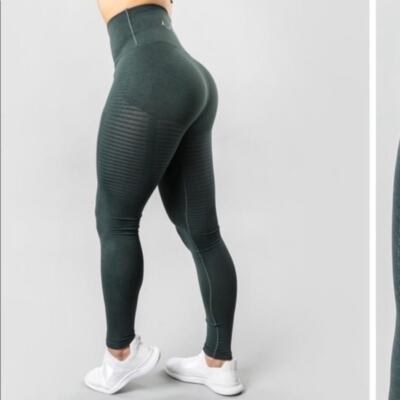 alphalete | green high rise contour halo seamless pull on women's leggings sz XS