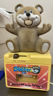 Blabber Bear Talking Cassette Tape Player Vintage 1986 Power