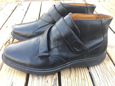 Dr comfort men\'s Joseph shoe Dr Comfort Joseph Black Leather High Top Dress Shoes Size  main image 2