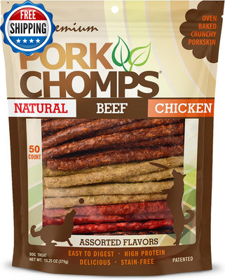 5-Inch Munchy Sticks Dog Chews, Assorted Flavors, 50 Count