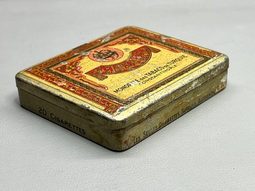Antique Tins Cigarette Box Turquie Tabacs Monopole Constantinople 20 Cigarettes - Picture 2 of 5