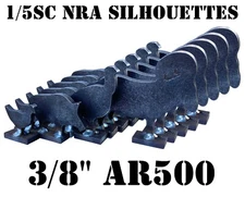 3/8" AR500 1/5sc. NRA/IHMSA Metallic Silhouette Targets - 20pc Rifle Knockovers
