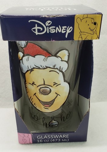 Silber Büffel Disney Winnie Puuh "Ho Ho Ho" Weihnachten 16 Unzen Gläser / Neu