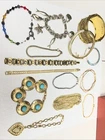 Vintage Gold-Silver-tone Rhinestone Lot 14 Bracelets Costume Jewelry Wearable