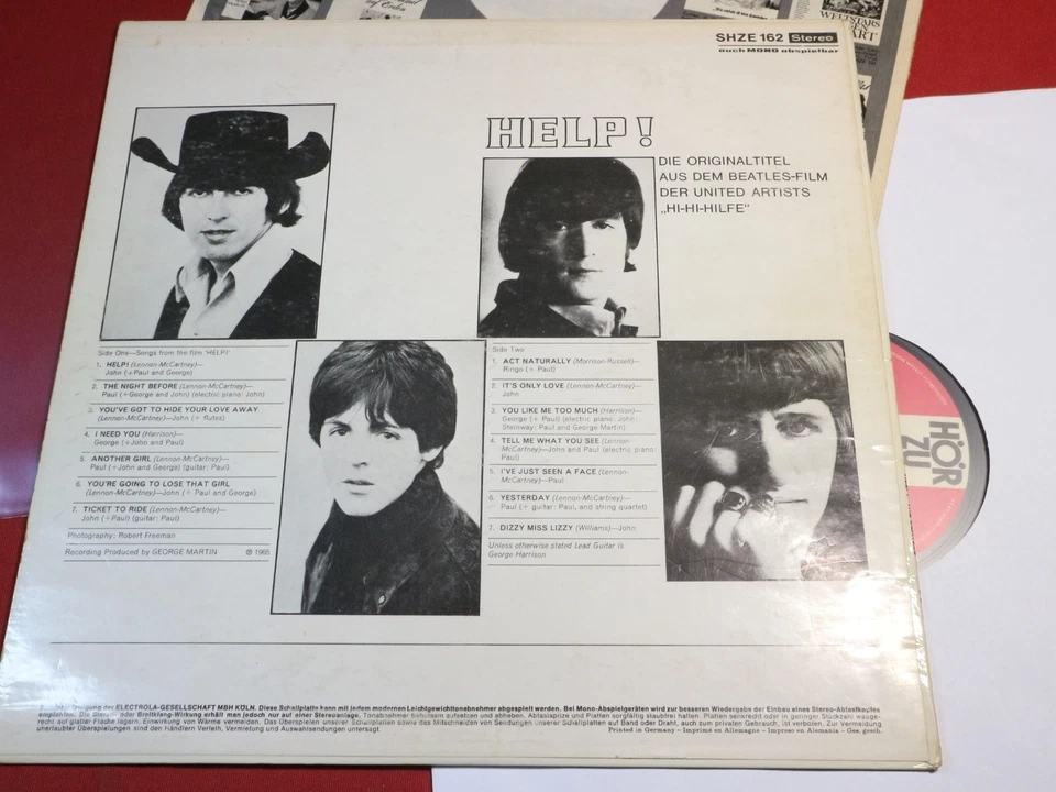 The Beatles  HELP!  -  LP Hörzu SHZE 162 Germany - Bild 2 von 3