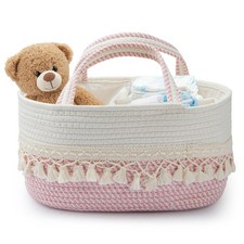 Baby Nappy Caddy Organizer, Stylish Changing Table Storage Basket