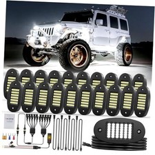 20 Pods White Rock Light Kit with Wired Switch - 6500K 20 Pods with Wire Set
