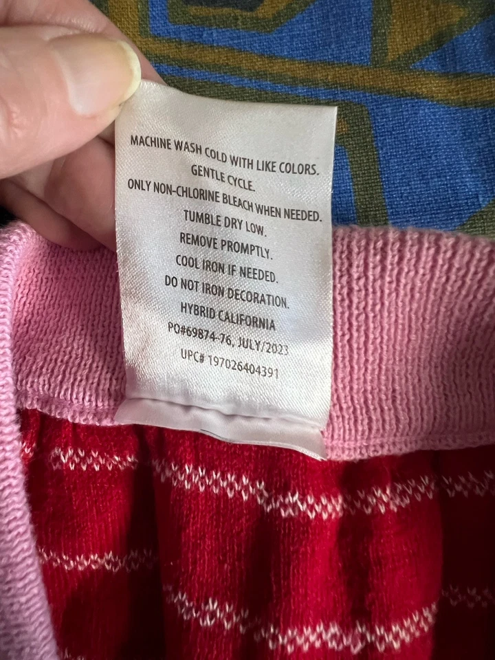 Falda Hello Kitty Niñas L 10/12 Corazones Tejida Rosa Sanrio Kidcore Foto 4 de 4