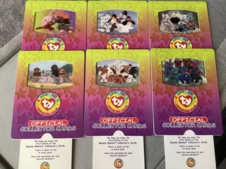 TY BEANIE BABIES OFFICIAL COLLECTORS CARDS BUNDLE LTD 1ST EDITION 6 SLIDE CARDS