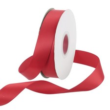 25Yard Satin Ribbon Thick Double Face Grosgrain Silk Ribbon 0.8"(2cm)/Bright Red