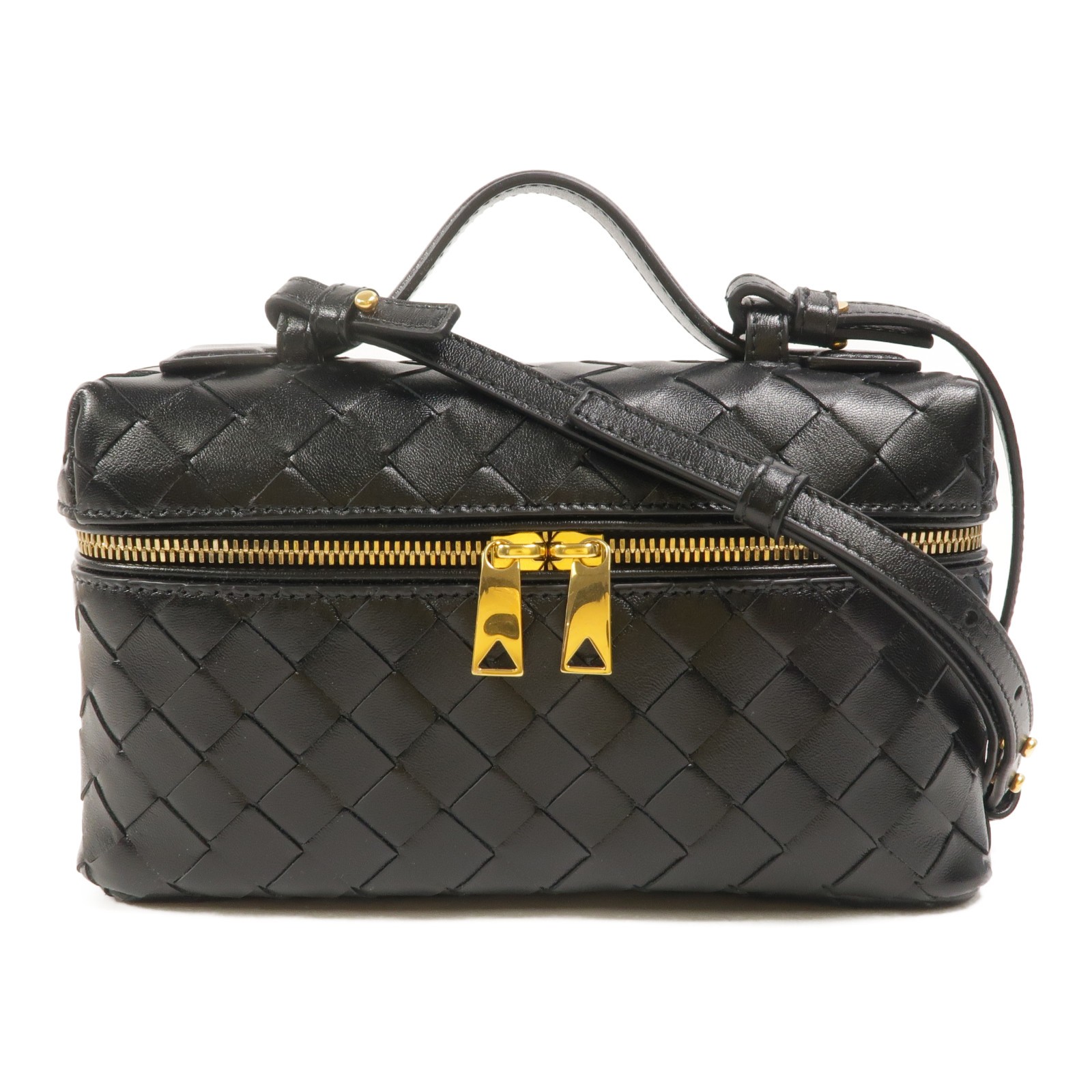 BOTTEGA VENETA BV GHW Bang Bang 2 Way Shoulder Bag Calfskin Leather Black