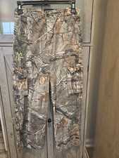 Realtree Camouflage Cargo Hunting Pants Unisex Kids 10/12 Cotton Blend Polyester