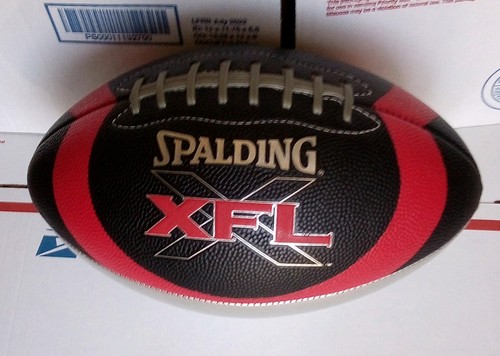 XFL Spalding Full Size Offical Game Football - Black Red Silver 2001 Rough Cond