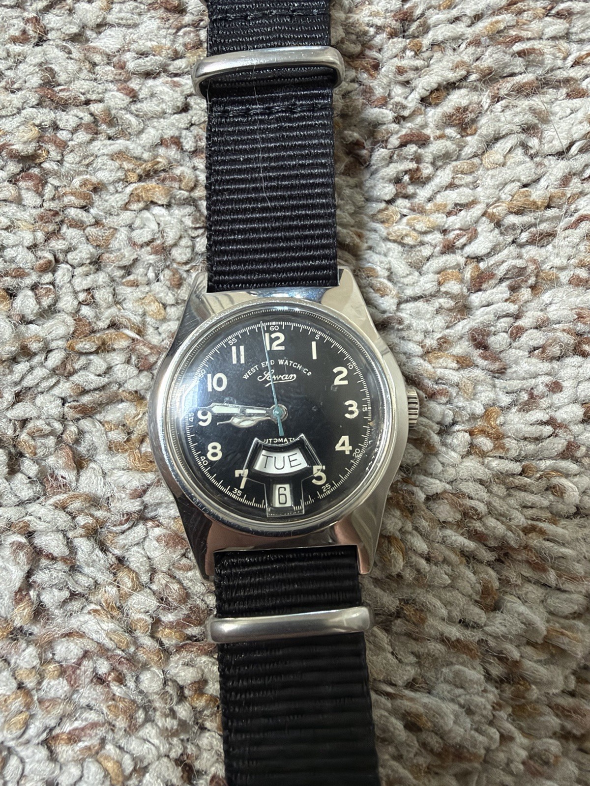 Reloj WEST END Watch Co Sowar Prima Automático Fecha Acero Hombre Vintage H4289