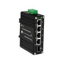 Mini Industrial 4 Port 10/100/1000Mbps Gigabit Ethernet 4 RJ45+1 SFP Switch