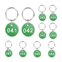 10 StüCk Nummernschilder 41-50 FüR Key Tags, Aluminium ZahlenanhäNger GrüN