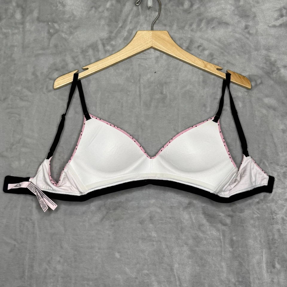 Victoria's Secret 胸罩女式 34B 粉色圆点浅衬里无线 T 恤 — 第 3/4 张图片