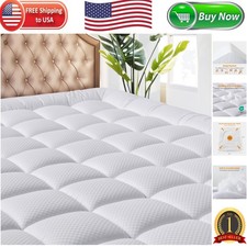 Cooling Breathable Twin XL Mattress Pad - Quilted  Machine Washable Protector