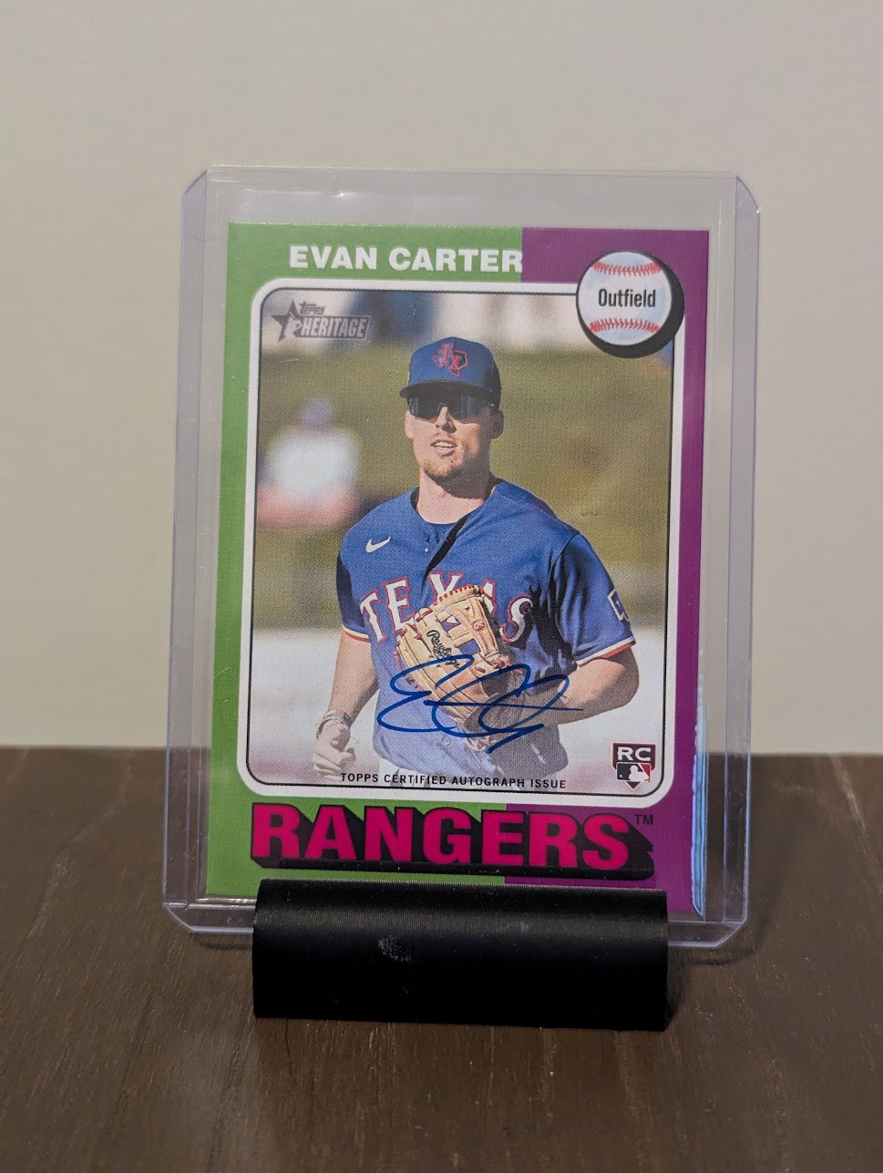 2024 Topps Heritage - Real One Reverse Autographs Evan Carter Rookie #RROA-EC