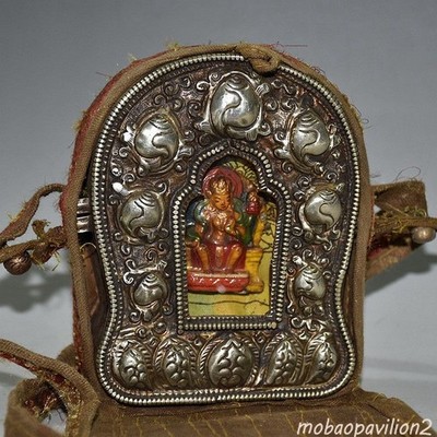 Buddhism Nepal Handmade Tibetan Decoration Brass Ga Wu Box Pendant