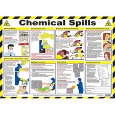Safety First Aid Chemical Spills Poster 59x42cm A608 Workplace Safety Equipment