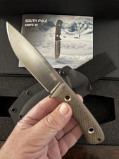 TRC Knives South Pole In Elmax With Green Canvas Micarta Handle Scales