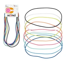 8 Pack Thin Elastic No Slip Multicolor Hairband Head Wraps For All Styles