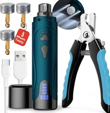 YABIFE Dog Nail Trimmers and Dog Nail Clippers Kit, Whisper Quiet Electric Grind