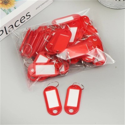10pcs Colorful Plastic Key Tags Split Ring Labels Mixed Random Set DIY ID Label