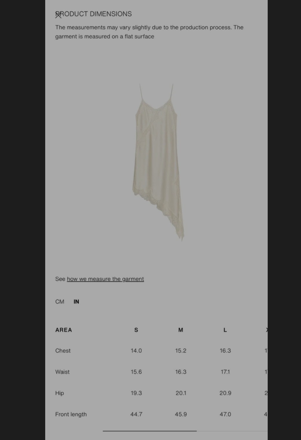 ZARA  SIZE M STRAPPY  ASYMMETRIC SATIN LACE CAMISOLE DRESS WHITE  5919/200 thumbnail 14