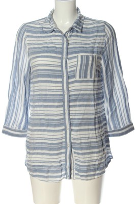 GINA LAURA Hemd-Bluse Damen Bluse Gr. DE 38 blau-weiß Casual-Look