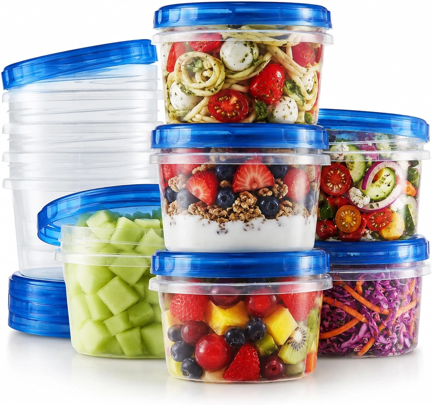 Tafura Twist Top Soup Storage Containers with Lids [16 Oz - 10 Pack] Reusable Fr