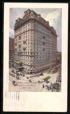 AK New York, NY, Hotel Manhattan, Madison Avenue, 42nd to 43rd Street 1909 