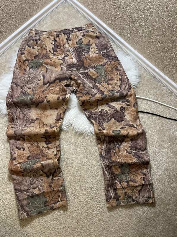 CABELAS FLEECE WORKOUT PANTS MENS L REG MADE IN USA IN VERY GOOD CONDITION