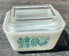 Pyrex Amish Butterprint Turquoise Refrigerator Dish W/ Lid 0501 Small Vintage