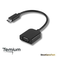 Temium Adaptateur USB-C vers VGA 20 cm USB Type-C Mâle VGA Femelle