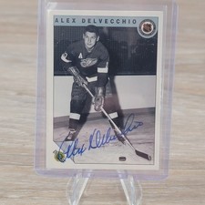 Alex Delvecchio Signed 1992 Detroit Tribute Hockey Card PSA Graded