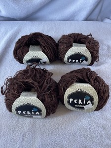 Peria Venedik Mohair Blend Luxury Yarn, Brown Tones, lot of 4 (180 yds each)