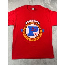 Vintage Puma Authentic Action Athletics Red Graphic T-Shirt Made in USA Large