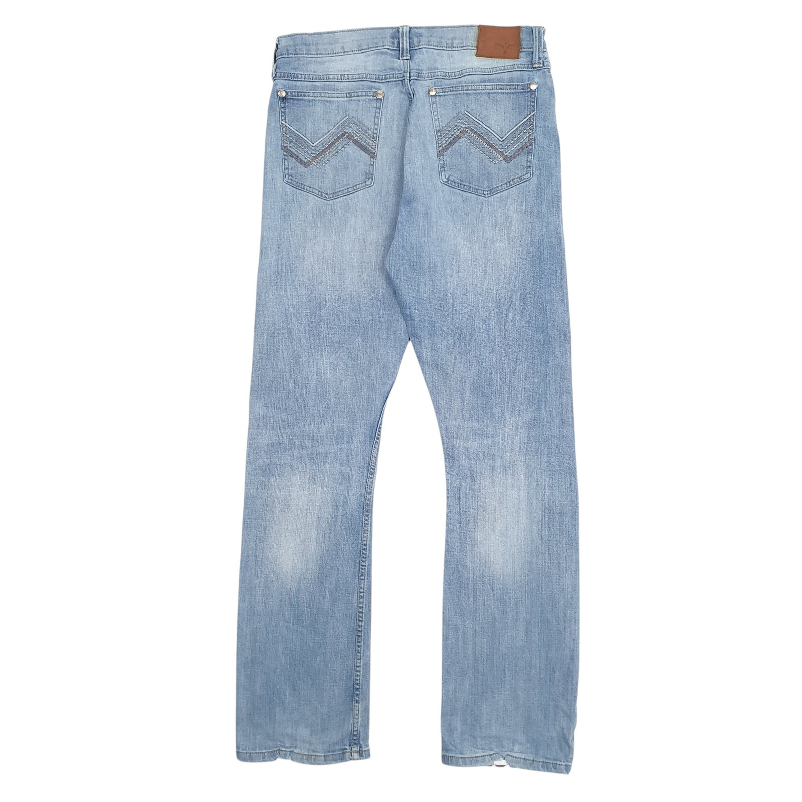 WRANGLER Casual Jeans Straight Fit Blue Denim Trousers Mens W34 L34 image 3