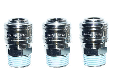 3 x Druckluftkupplung Druckluft   Schnellkupplung Kupplungsdose 1/2''  NW7 msv